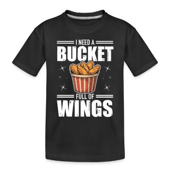 Ailes de poulet seau Stand de poulet de restauration rapide - T-shirt bio Premium Enfant - noir - Devant