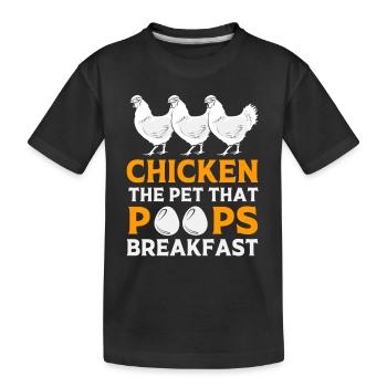 Poulet Volaille - T-shirt bio Premium Enfant - noir - Devant