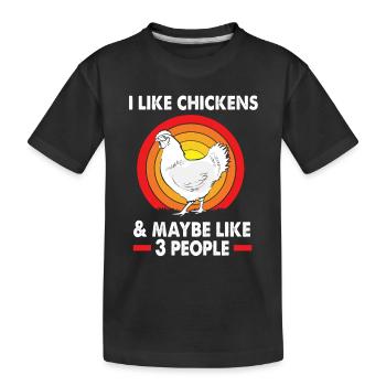 Poulet Volaille - T-shirt bio Premium Enfant - noir - Devant