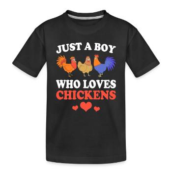 Poulet Volaille - T-shirt bio Premium Enfant - noir - Devant