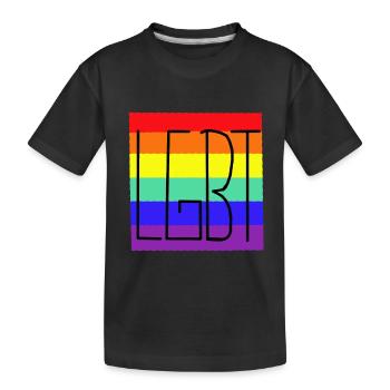 LGBT Arc-en-ciel Arc-en-ciel Drapeau Gay Pride - T-shirt bio Premium Enfant - noir - Devant