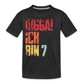 7. Geburtstag 7 Jahre Geschenk Spruch - Kinder Premium Bio T-Shirt - Schwarz - Vorne
