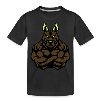 Chien fort - T-shirt bio Premium Enfant - noir - Devant