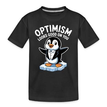 L’optimisme vous convient bien Pingouin - T-shirt bio Premium Enfant - noir - Devant