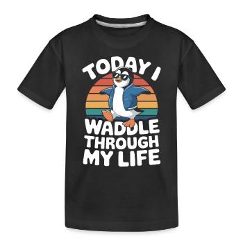Aujourd’hui, je me dandine plus joyeusement dans ma vie - T-shirt bio Premium Enfant - noir - Devant