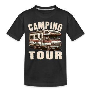 Camping - Kids' Premium Organic T-Shirt - black - Front