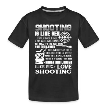 I Love Shooting - Kids' Premium Organic T-Shirt - black - Front