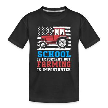 Farmer Farmer Farmer's Wife Farm - Kids' Premium Organic T-Shirt - black - Front