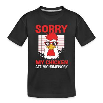 Poulet Volaille - T-shirt bio Premium Enfant - noir - Devant