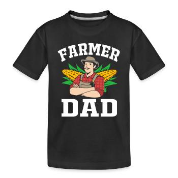 Farmer Farmer Farmer's Wife Farm - Kids' Premium Organic T-Shirt - black - Front