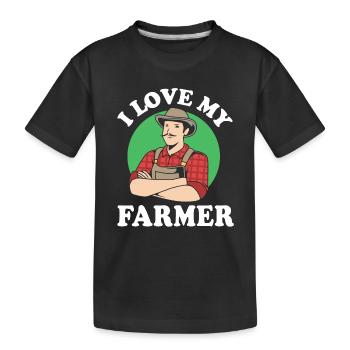 Farmer Farmer Farmer's Wife Farm - Kids' Premium Organic T-Shirt - black - Front