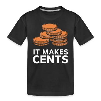 Es Macht Cents Lustige Münzen Grafik - Kinder Premium Bio T-Shirt - Schwarz - Vorne