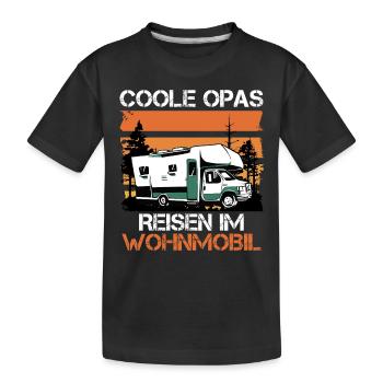 COOLE OPAS REISEN IM WOHNMOBIL Lustiges Opi - Kinder Premium Bio T-Shirt - Schwarz - Vorne