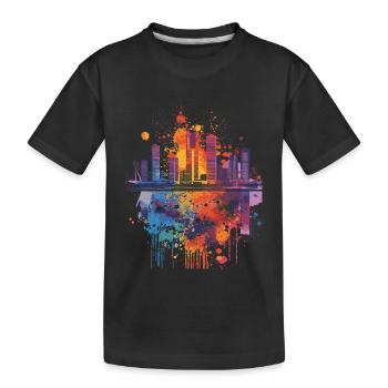 Rotterdam - Kids' Premium Organic T-Shirt - black - Front