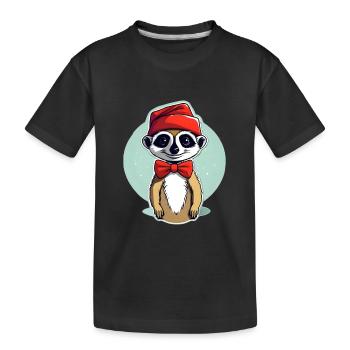 Erdmännchen Weihnachtsoutfit - Kinder Premium Bio T-Shirt - Schwarz - Vorne