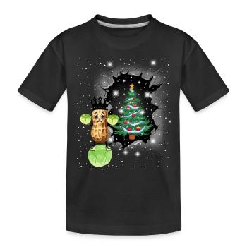 Winter Erdnuss Kohl König Gemüse Xmas Vegetarisch - Kinder Premium Bio T-Shirt - Schwarz - Vorne