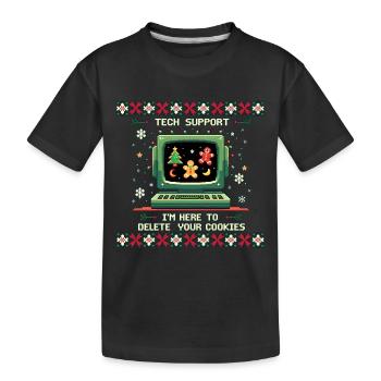 Tech Support – Funny Delete Cookies Shirt - Kinder Premium Bio T-Shirt - Schwarz - Vorne