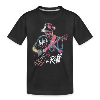 Jazz: Das Leben Ist Ein Riff - Kinder Premium Bio T-Shirt - Schwarz - Vorne