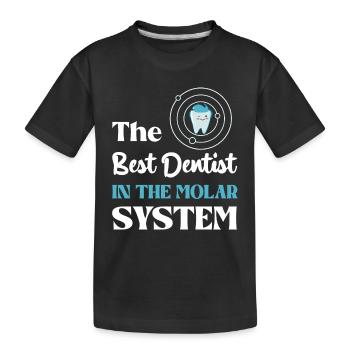 Der Beste Zahnarzt Im Molar-System - Kinder Premium Bio T-Shirt - Schwarz - Vorne