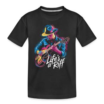 Jazz: Das Leben ist ein Riff - Kinder Premium Bio T-Shirt - Schwarz - Vorne