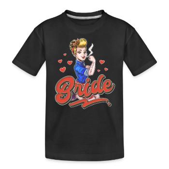 Bride - Kids' Premium Organic T-Shirt - black - Front