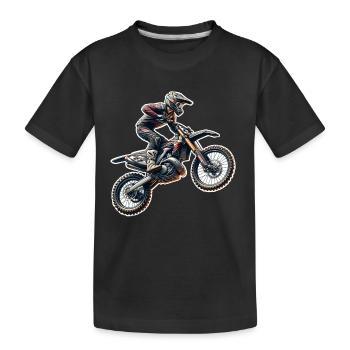 Motocross - Kinder Premium Bio T-Shirt - Schwarz - Vorne