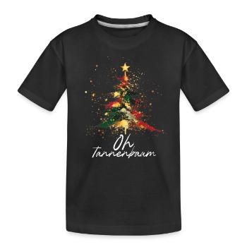 Oh Christmas Tree Colorful Artistic Christmas Tree - Kids' Premium Organic T-Shirt - black - Front