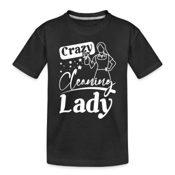 Femme de ménage folle femme de ménage - T-shirt bio Premium Enfant - noir - Devant