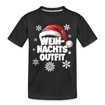 Frohe Weihnachten - Kinder Premium Bio T-Shirt - Schwarz - Vorne