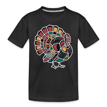 Géométrique Animaux de la Ferme Graphique Turquie - T-shirt bio Premium Enfant - noir - Devant