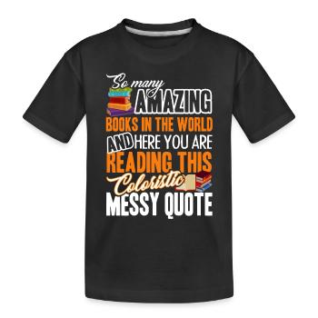 Book Funny Books - Kids' Premium Organic T-Shirt - black - Front
