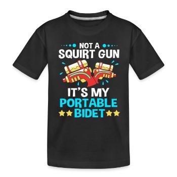 Wasserpistole - Kinder Premium Bio T-Shirt - Schwarz - Vorne