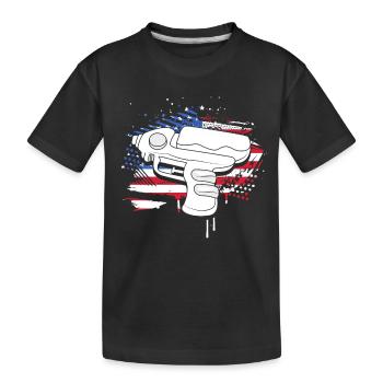 Wasserpistole - Kinder Premium Bio T-Shirt - Schwarz - Vorne