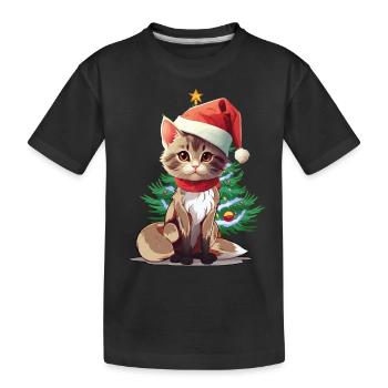 Chats Père Noël Père Noël Père Noël - T-shirt bio Premium Enfant - noir - Devant