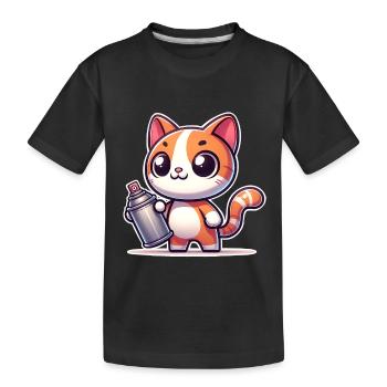 Graffiti de chat - T-shirt bio Premium Enfant - noir - Devant