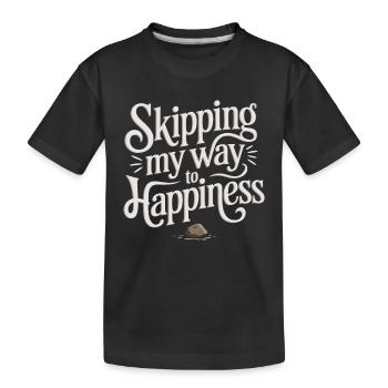 Stone jumping, stone jumping, outdoor hobby stone - Kids' Premium Organic T-Shirt - black - Front