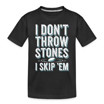 Stone jumping, stone jumping, outdoor hobby stone - Kids' Premium Organic T-Shirt - black - Front