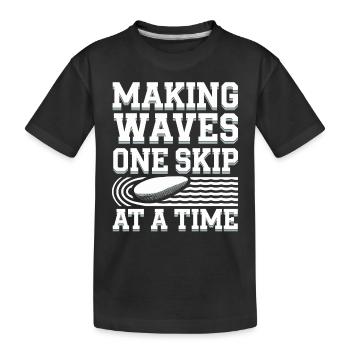 Stone jumping, stone jumping, outdoor hobby stone - Kids' Premium Organic T-Shirt - black - Front