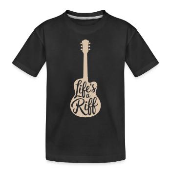 Gitarrenspieler Leben Ist Ein Riff - Kinder Premium Bio T-Shirt - Schwarz - Vorne