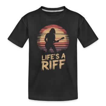 Gitarrenspieler - Das Leben Ist Ein Riff - Kinder Premium Bio T-Shirt - Schwarz - Vorne