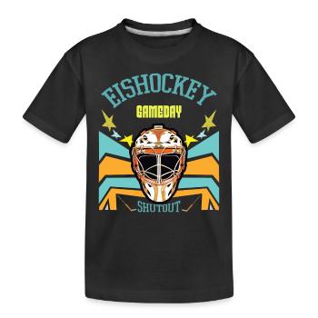 Eishockey Fans Torwart Geschenk Trikot Pucks - Kinder Premium Bio T-Shirt - Schwarz - Vorne