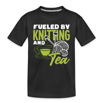 Mis en tension par le tricot et le thé - T-shirt bio Premium Enfant - noir - Devant