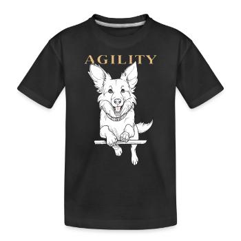 HUND AGILITY - Kinder Premium Bio T-Shirt - Schwarz - Vorne