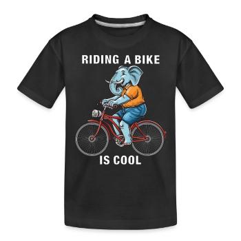 VÉLO ÉLÉPHANT FAIRE DU VÉLO, C’EST COOL - T-shirt bio Premium Enfant - noir - Devant