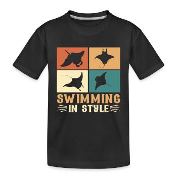 Manta Rays Great Manta Sea Creatures - Kids' Premium Organic T-Shirt - black - Front
