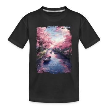 Japan - Kinder Premium Bio T-Shirt - Schwarz - Vorne