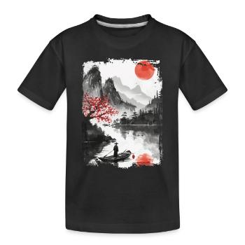 Japan - Kinder Premium Bio T-Shirt - Schwarz - Vorne