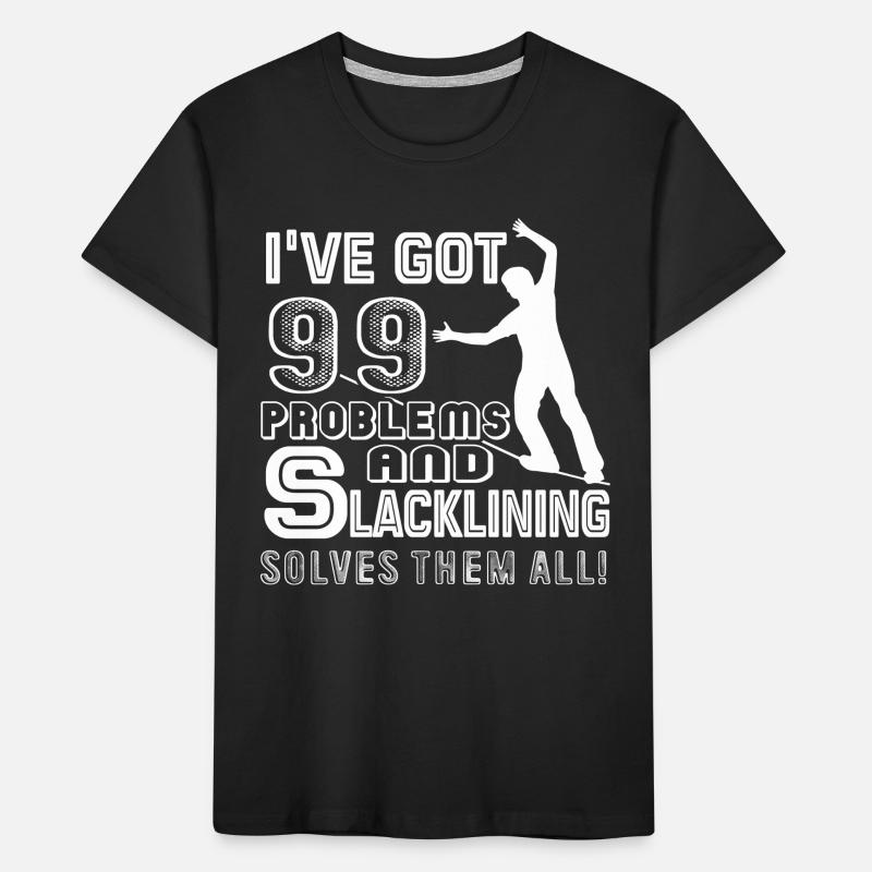 Slacklining Solves All Problems Kids' Premium Organic T-Shirt