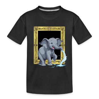 Elefant Elefanten Rüssel - Kinder Premium Bio T-Shirt - Schwarz - Vorne