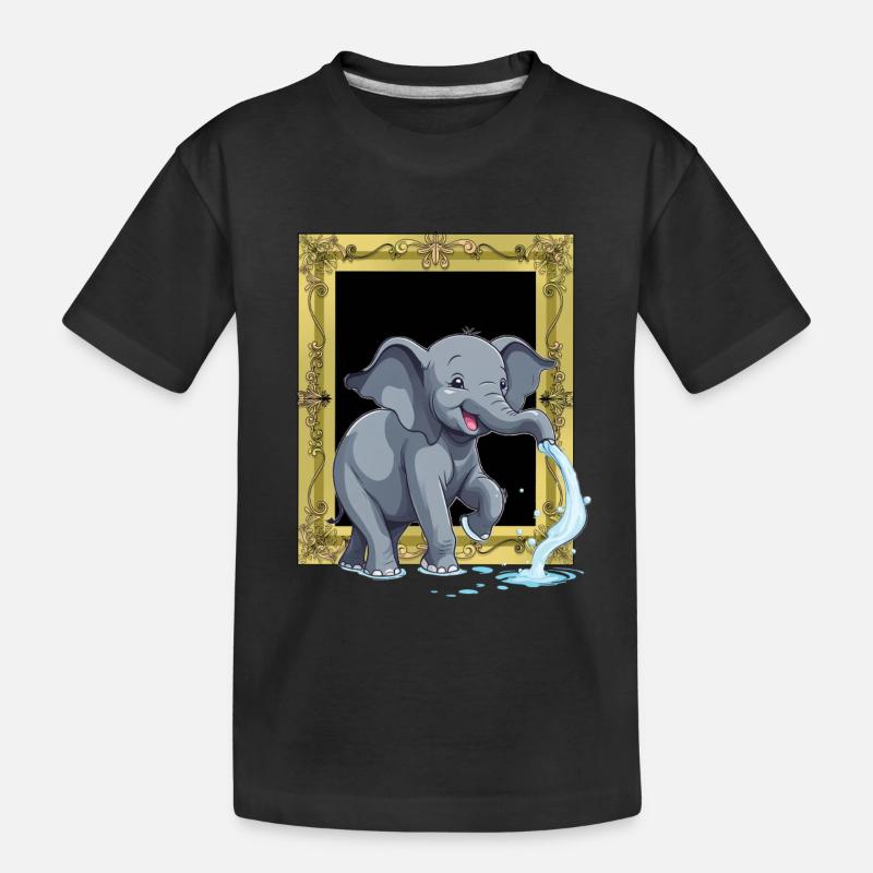 Elefant Elefanten Rüssel - Kinder Premium Bio T-Shirt - Schwarz